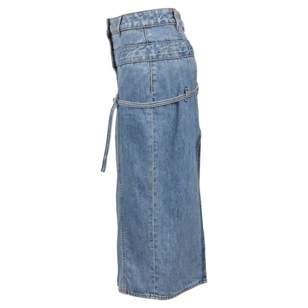Jacquemus Pencil Skirt in Blue Cotton Denim - Picture 2 of 4